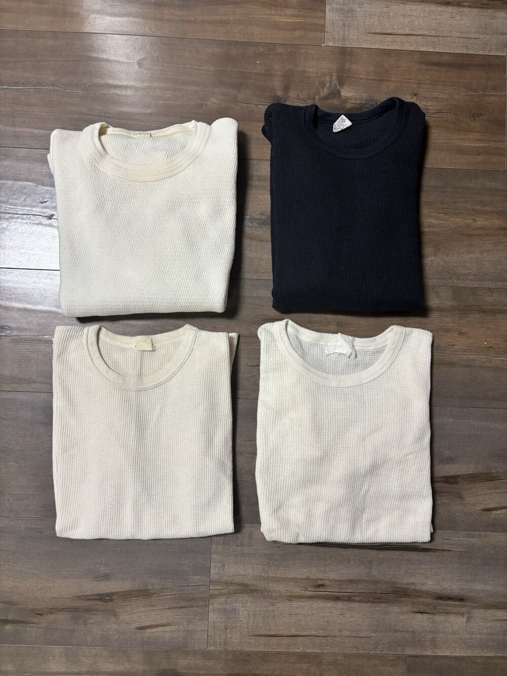 VTG Thermal T Shirt Mens L Large USA Lot Of 4 Long Sleeve
